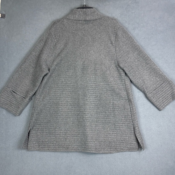 Habitat Clothes to Live In Grey/Gray Soft Fleece   Open Cardigan Jacket Size LG - Picture 10 of 11